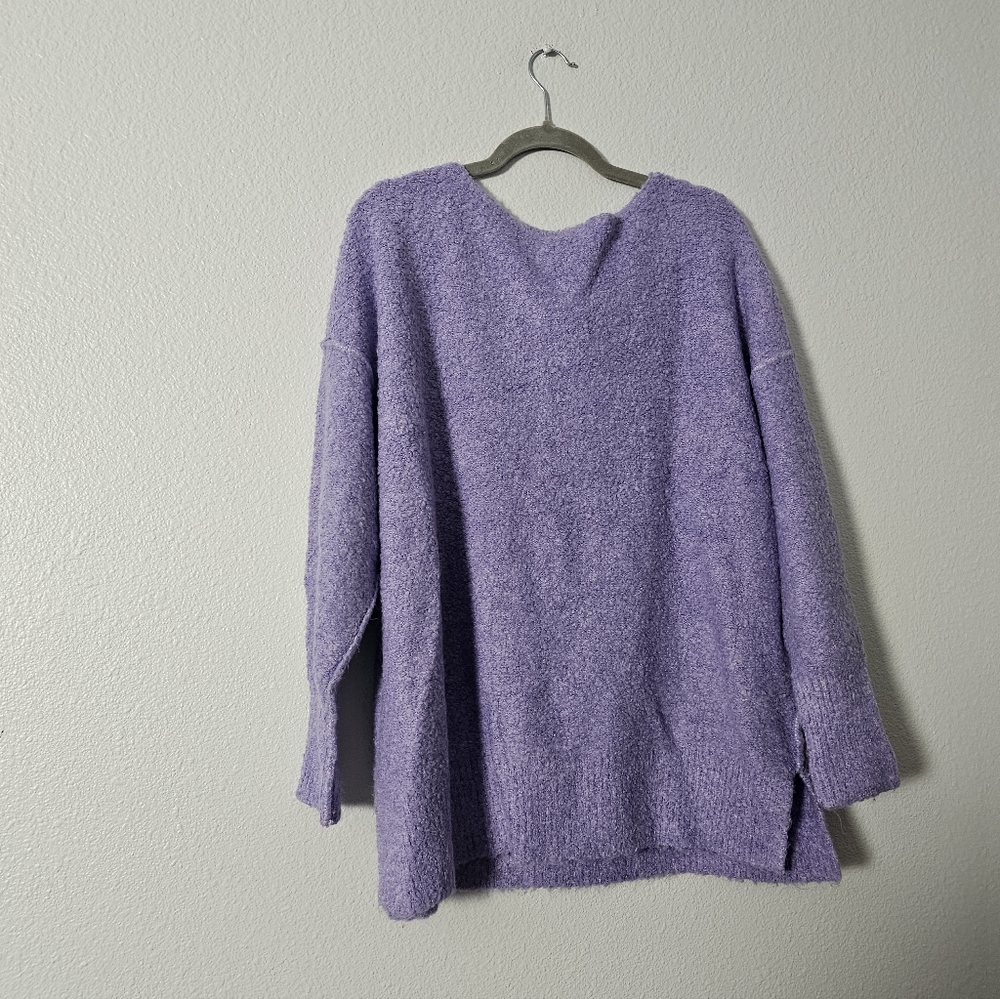 Free People Purple Off-the-Shoulder Sweater - Picture 6 of 9